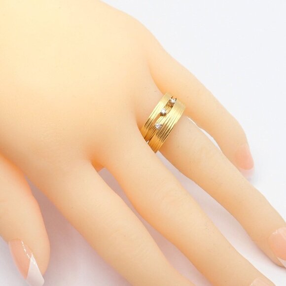 Authentic! Roberto Coin 18k Yellow Gold Diamond Silk Weave Ring sz 7 - Picture 6 of 11